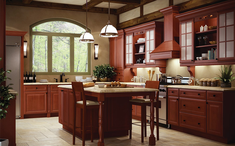 Cinnamon-K rich dark brown kitchen cabinets